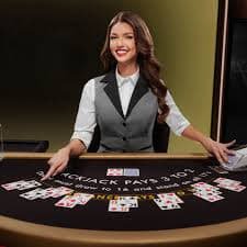 Live blackjack table on ratu303 slot mobile app with dealer and chat interface